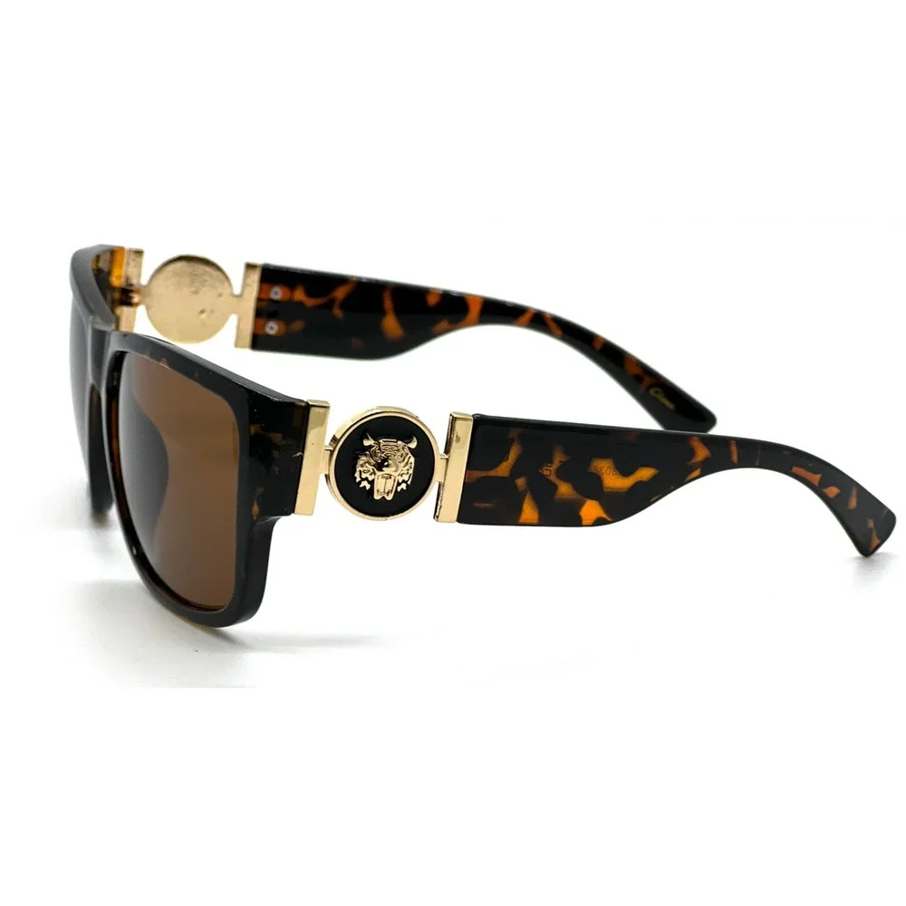 Men's Tortoise Sunglasses Brown Lens Fashion Shades Street Hip Hop Wear‎ Lentes